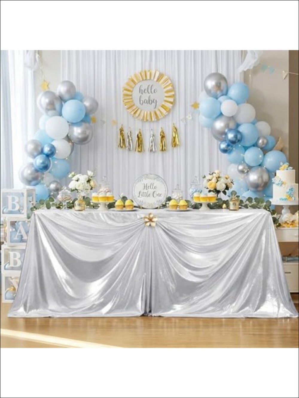 Sequin Tablecloth 90x132 Rectangular Heavy Duty Floor Length Cover for Wedding